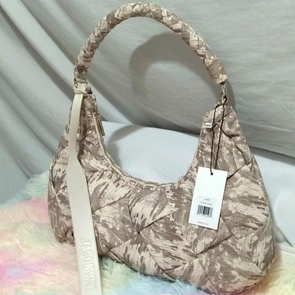 SALE! NWT Jason Wu Woven Nylon Ivory Lizard Print Shoulder Bag - Picture 3 of 15